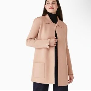 Kate Spade knit blush pink blazer long cardigan sweater coat